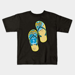 beach flip flops Kids T-Shirt